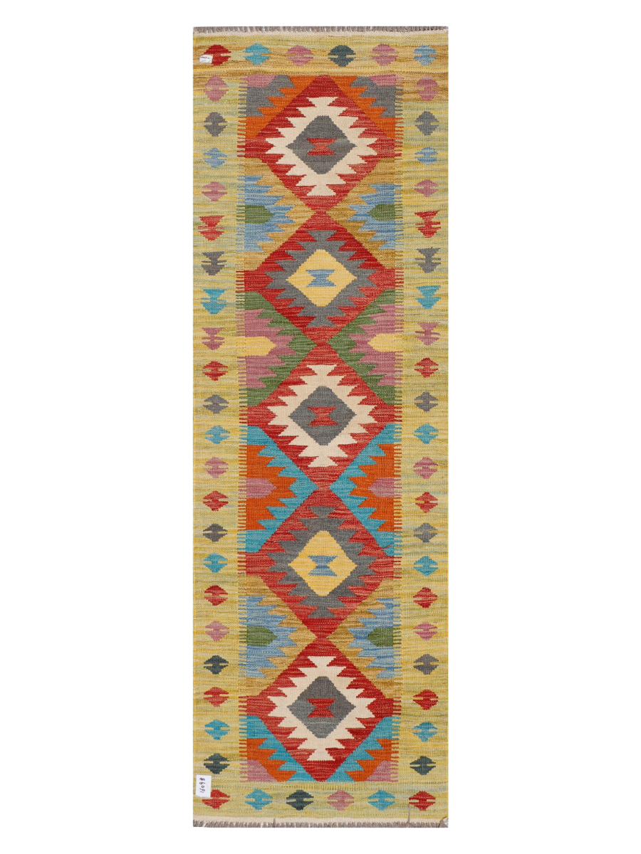 Maimana Afghanistan Kilim Runner Rug - 204 x 65 cm