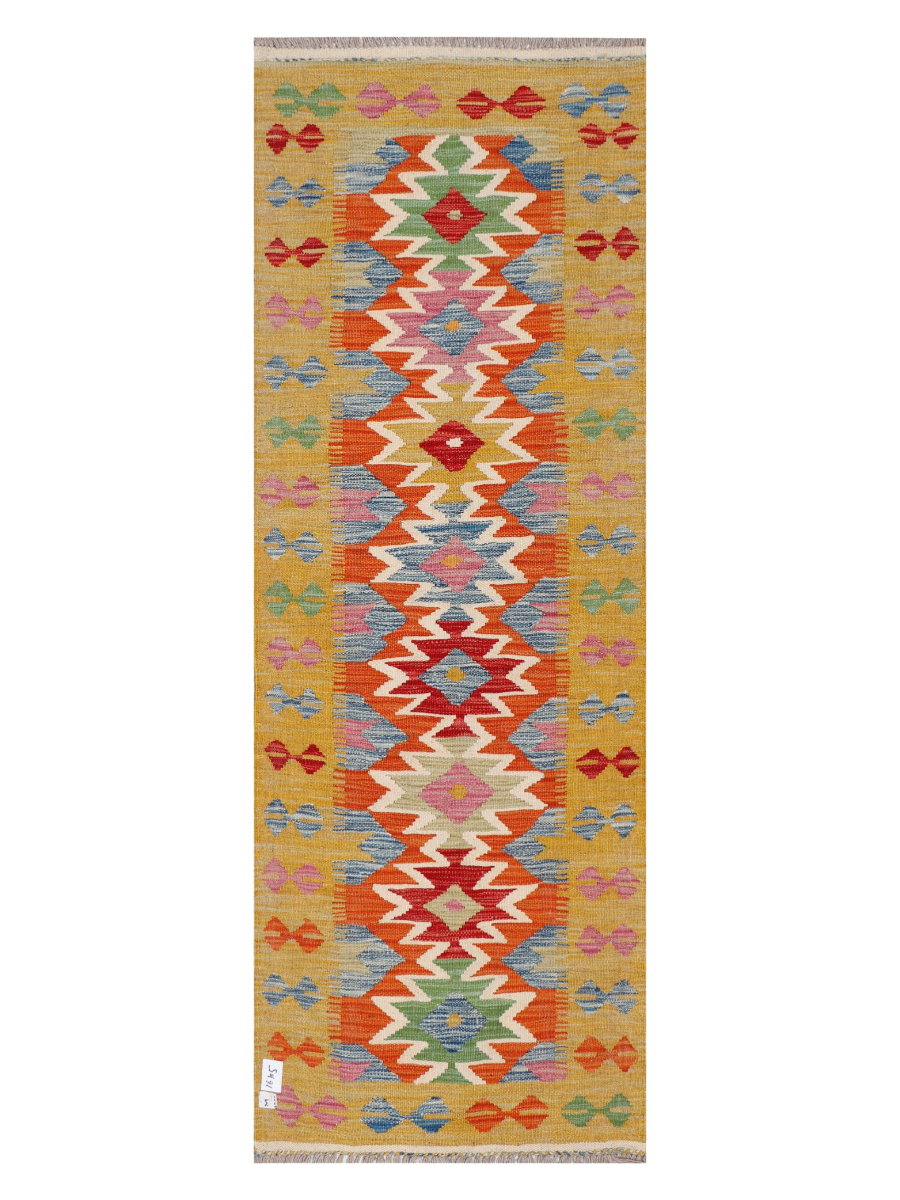 Maimana Afghanistan Kilim Runner Rug - 198 x 69 cm