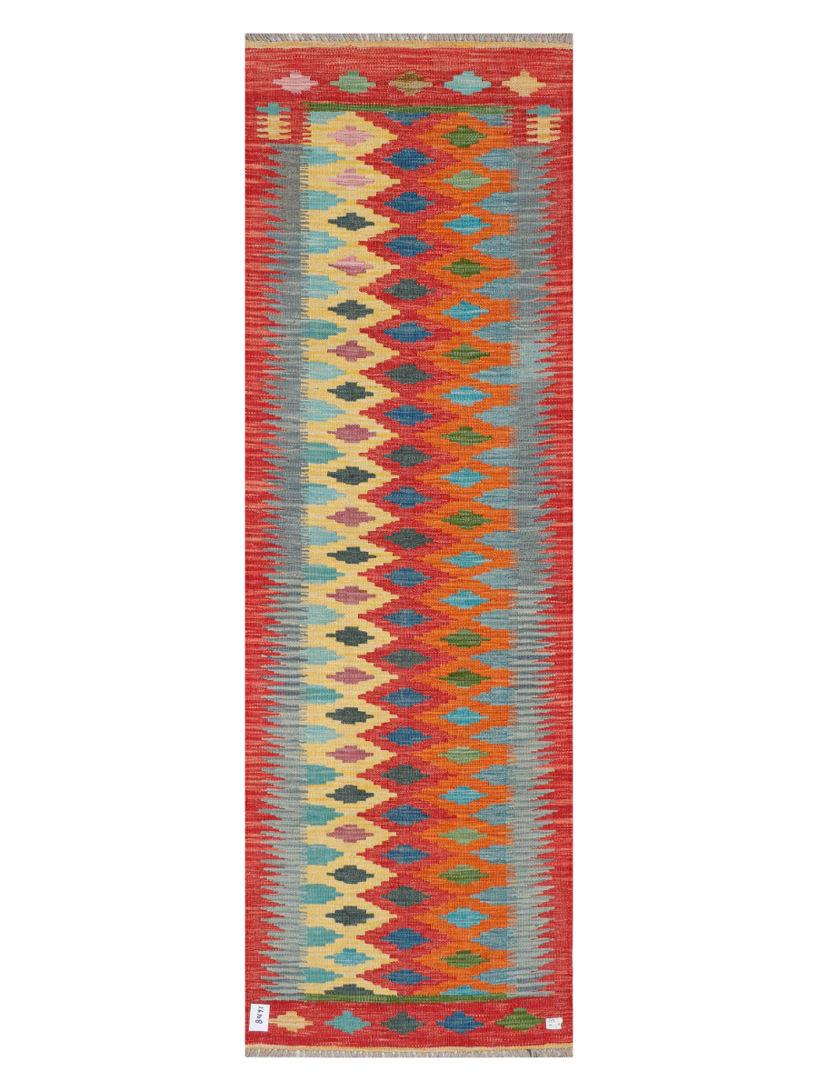 Maimana Afghanistan Kilim Runner Rug - 200 x 64 cm