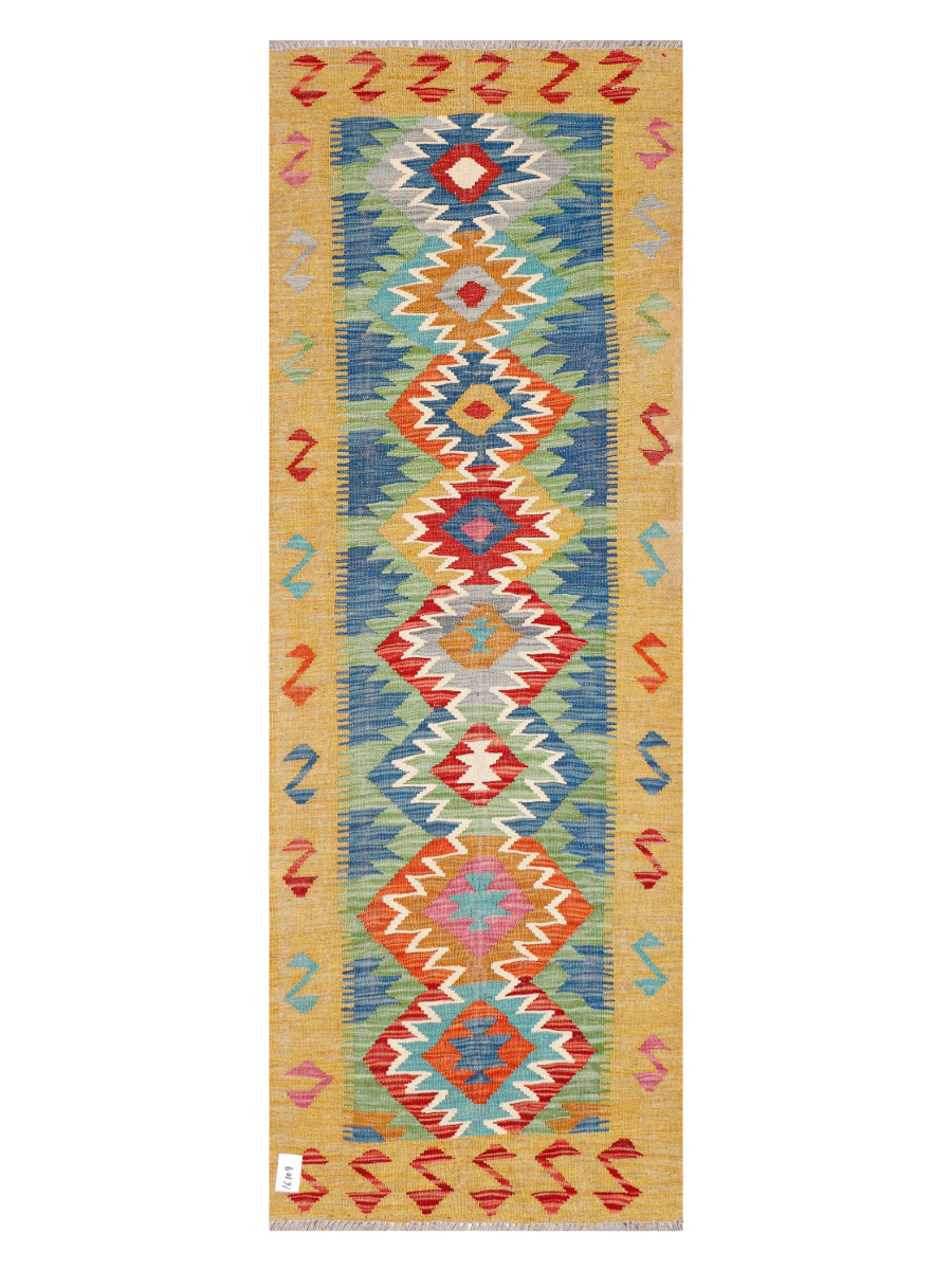 Maimana Afghanistan Kilim Runner Rug - 190 x 66 cm