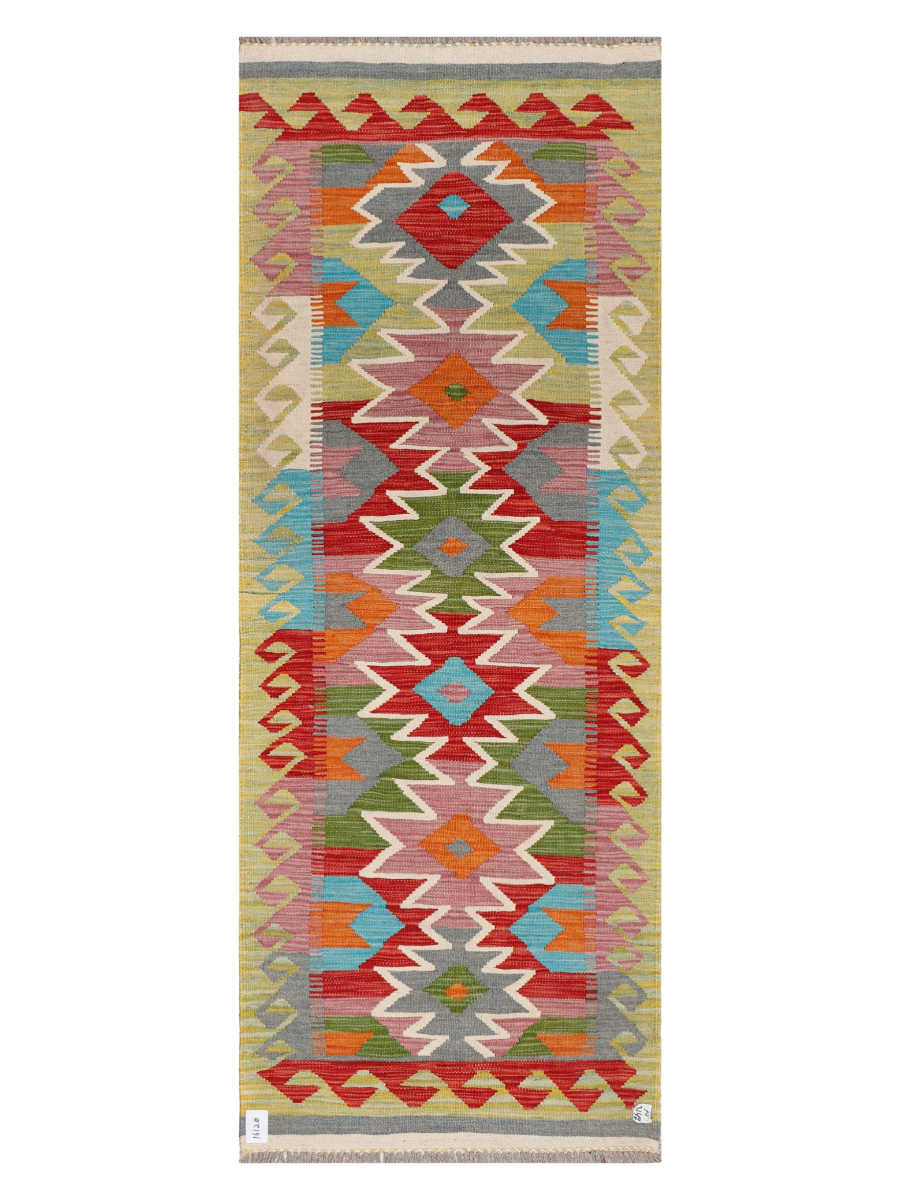 Maimana Afghanistan Kilim Runner Rug - 192 x 72 cm