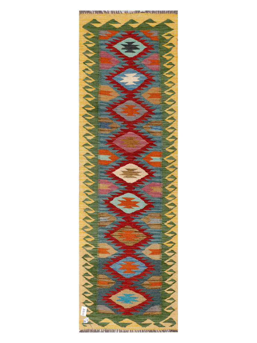 Maimana Afghanistan Kilim Runner Rug - 212 x 65 cm