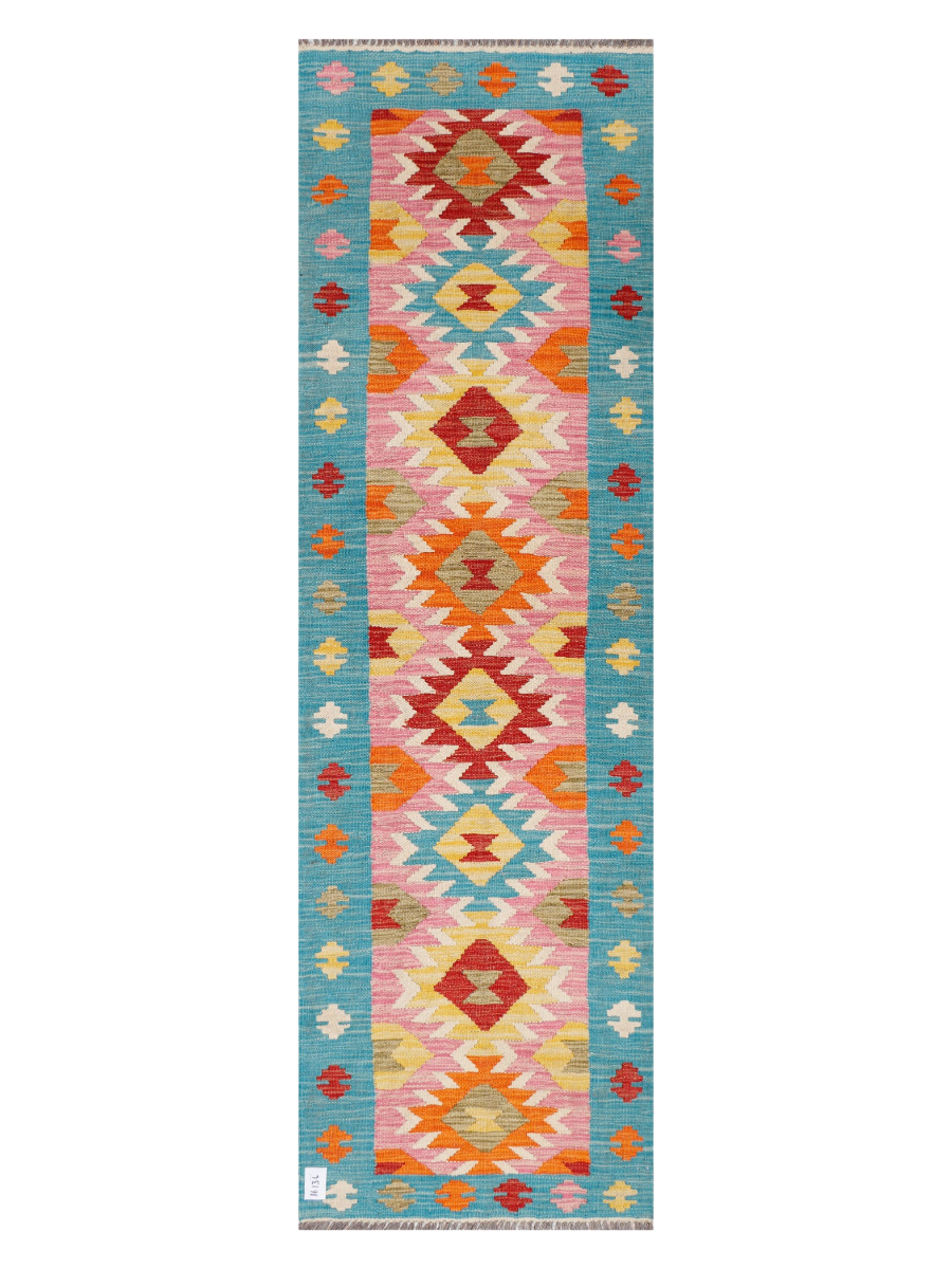 Maimana Afghanistan Kilim Runner Rug - 208 x 62 cm