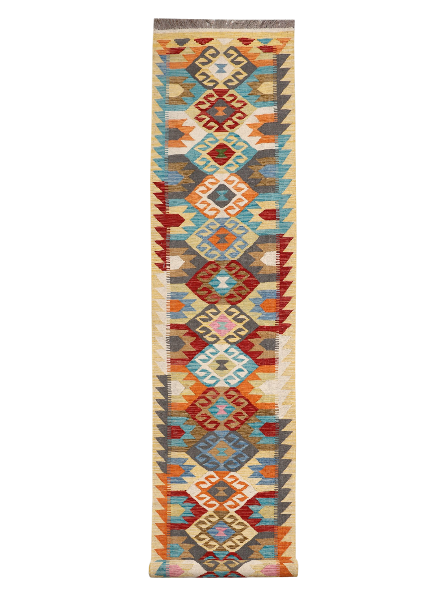 Maimana Afghanistan Kilim Runner Rug - 488 x 83 cm