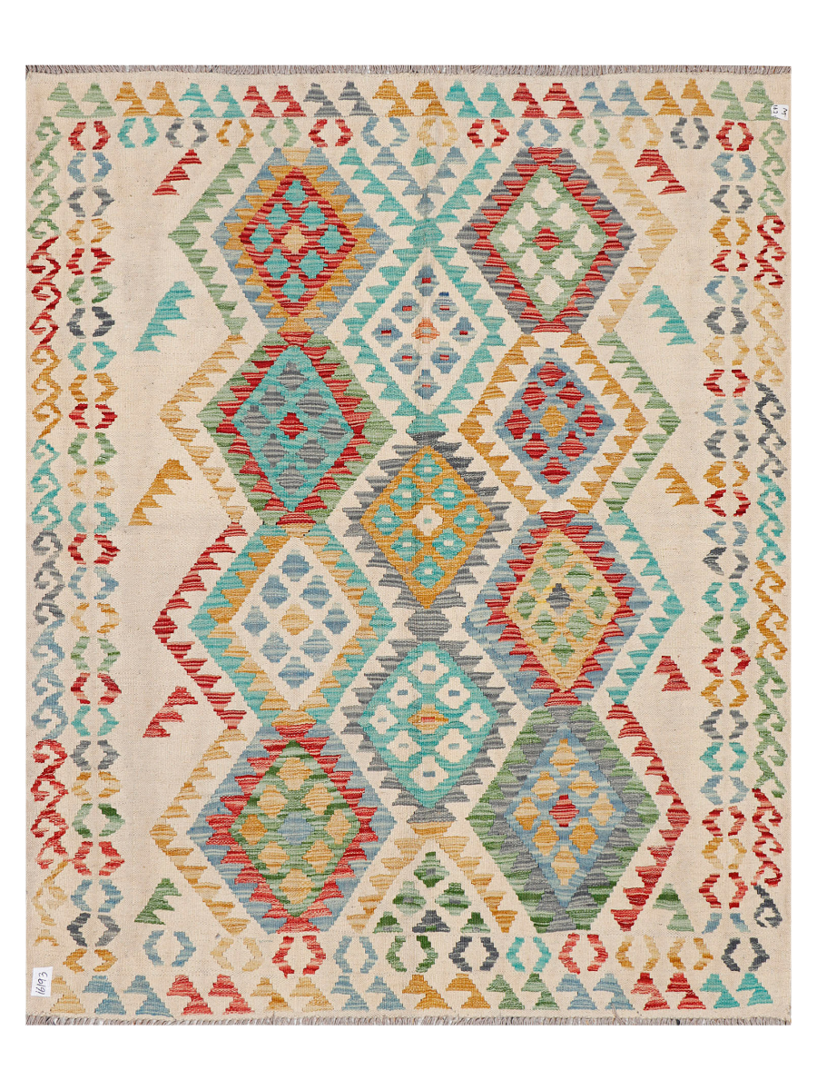 Maimana Afghanistan Kilim Accent Rug - 192 x 153 cm
