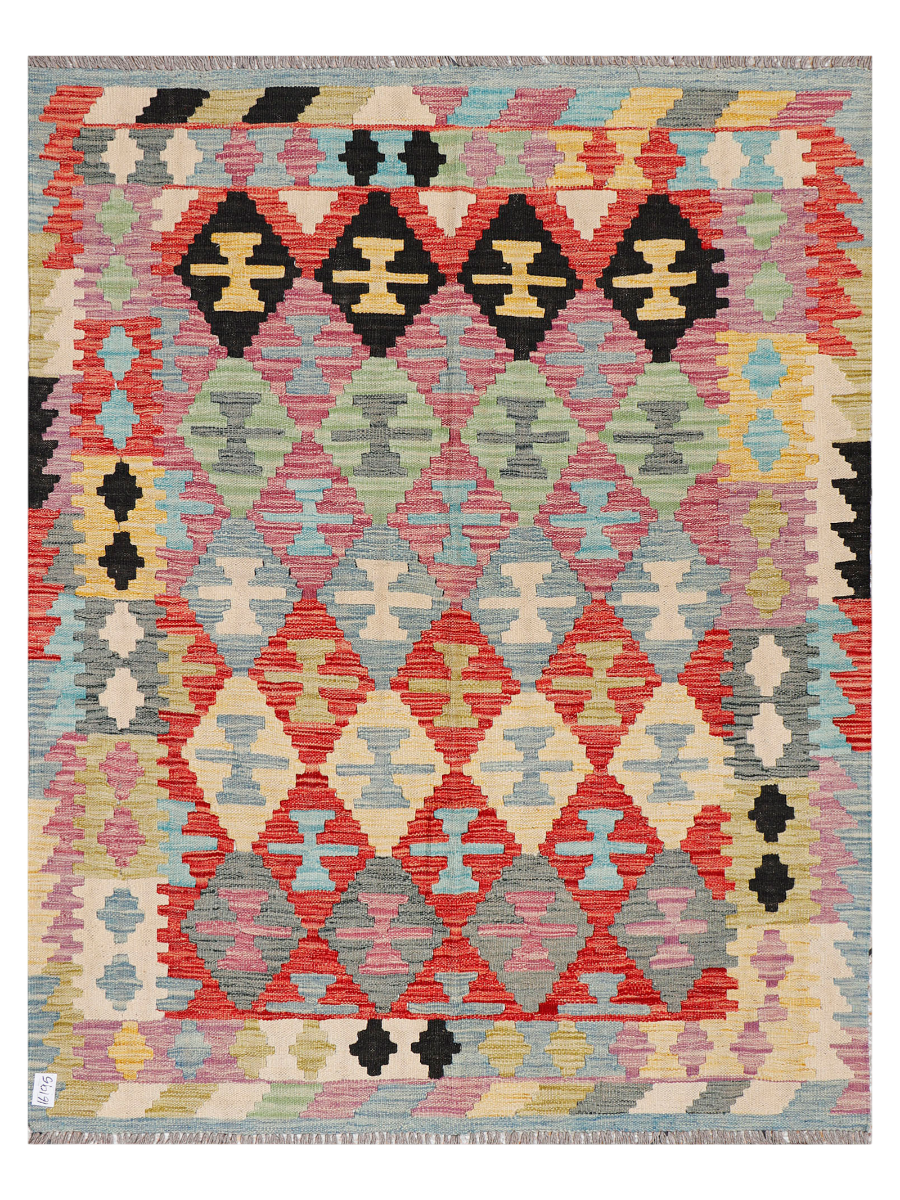 Maimana Afghanistan Kilim Accent Rug - 187 x 145 cm
