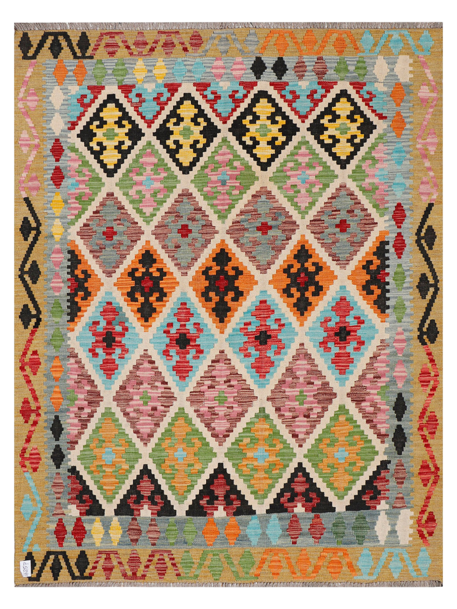 Maimana Afghanistan Kilim Accent Rug - 199 x 151 cm