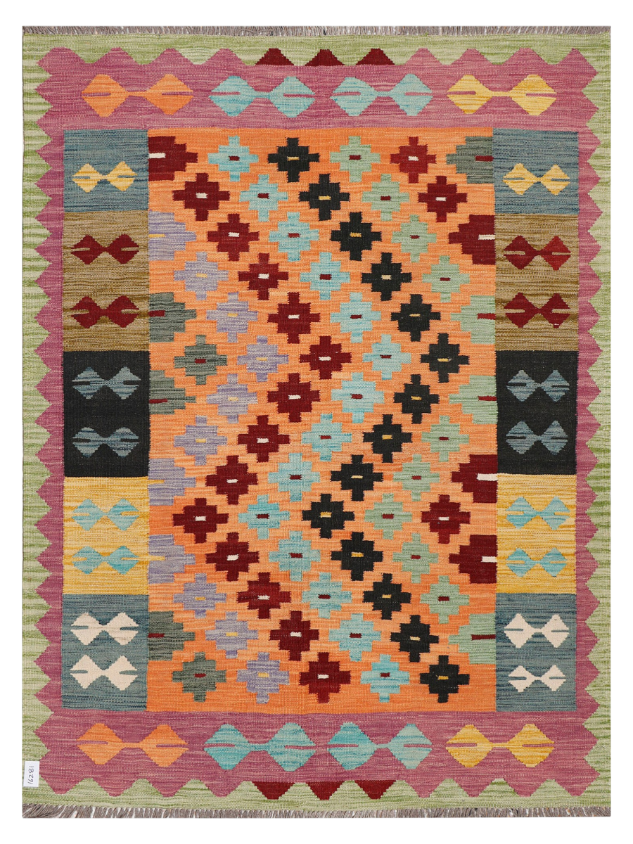 Maimana Afghanistan Kilim Accent Rug - 198 x 147 cm