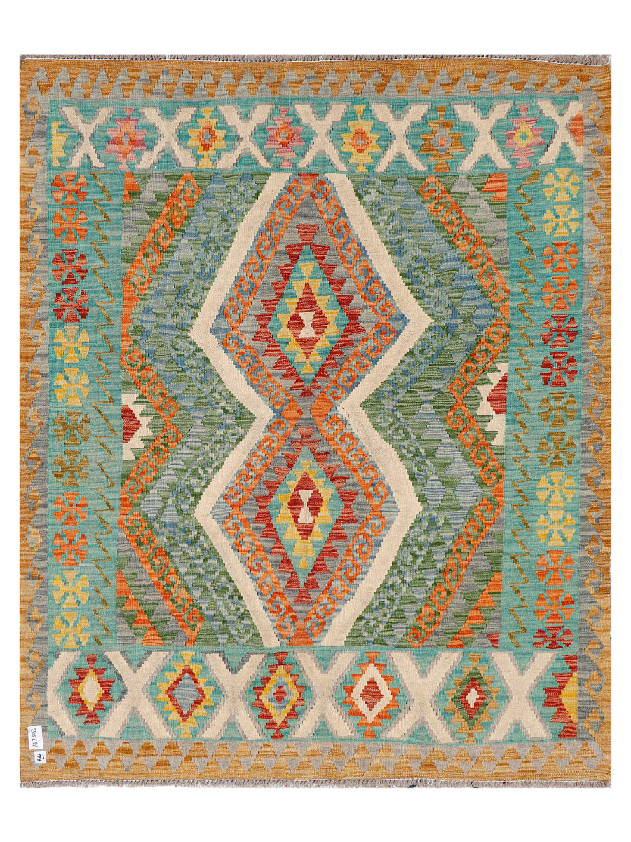 Maimana Afghanistan Kilim Accent Rug - 193 x 156 cm