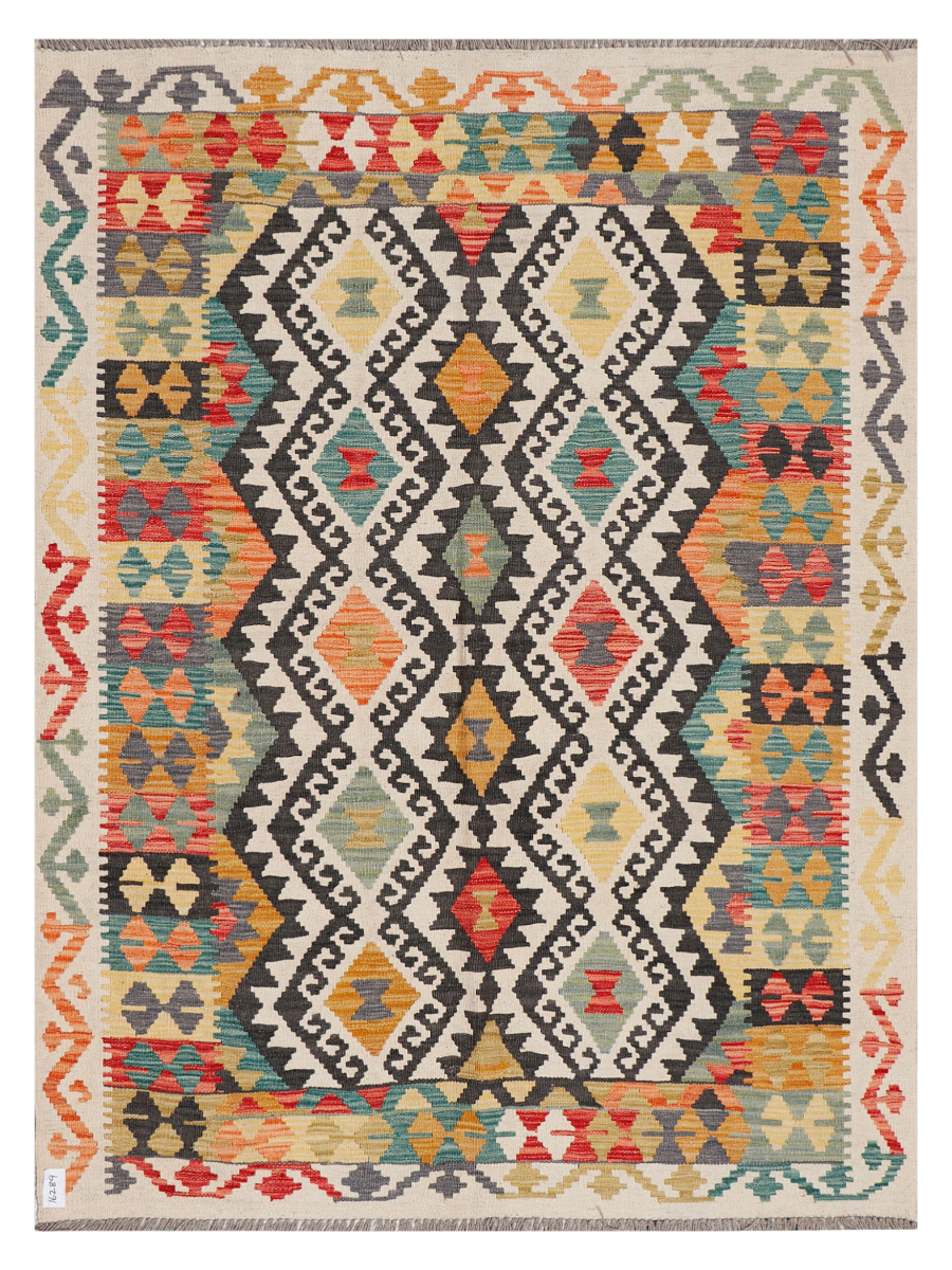 Maimana Afghanistan Kilim Accent Rug - 204 x 151 cm
