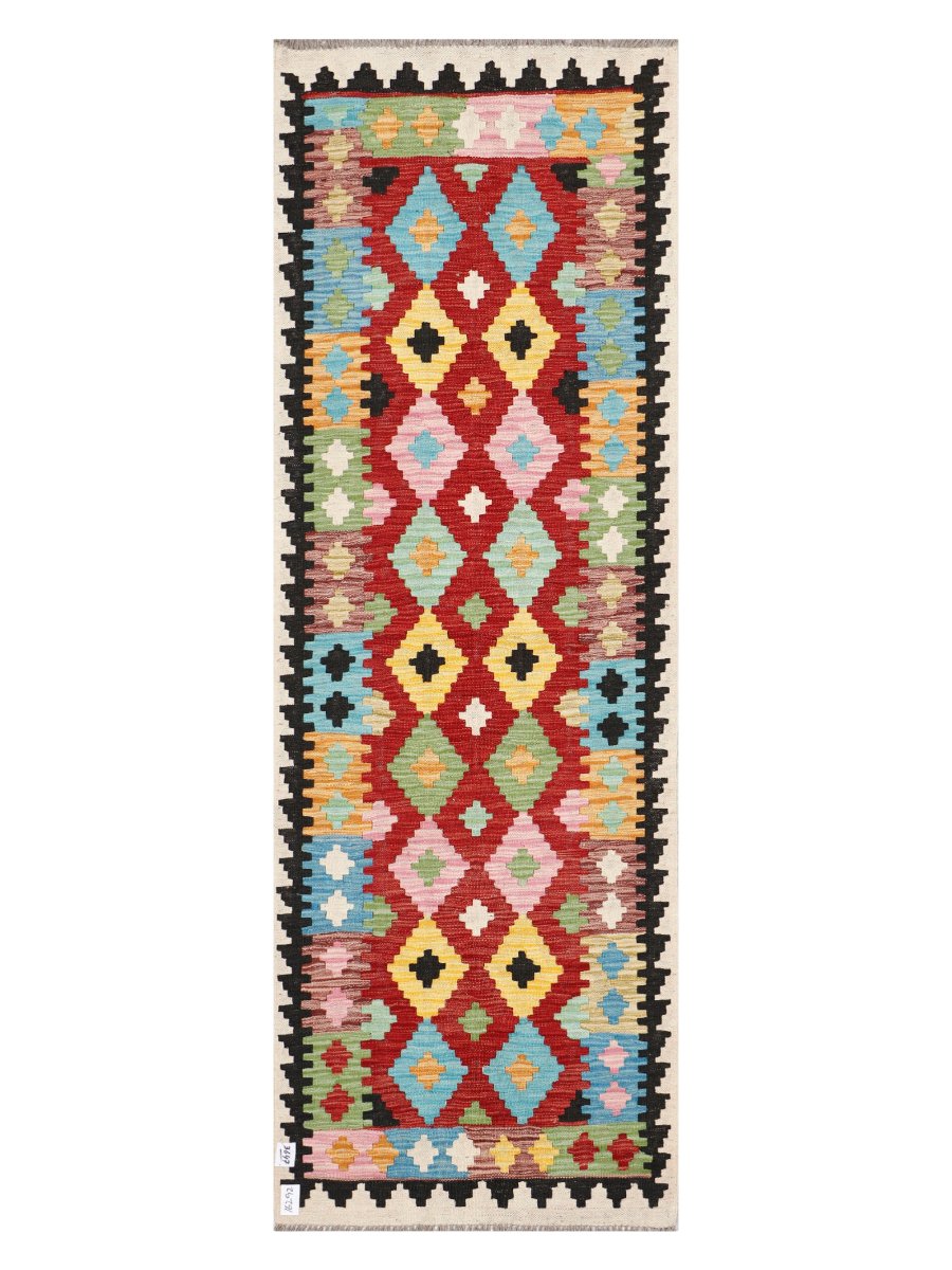 Maimana Afghanistan Kilim Runner Rug - 242 x 82 cm