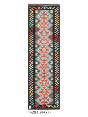 Maimana Afghanistan Kilim Runner Rug - 244 x 72 cm