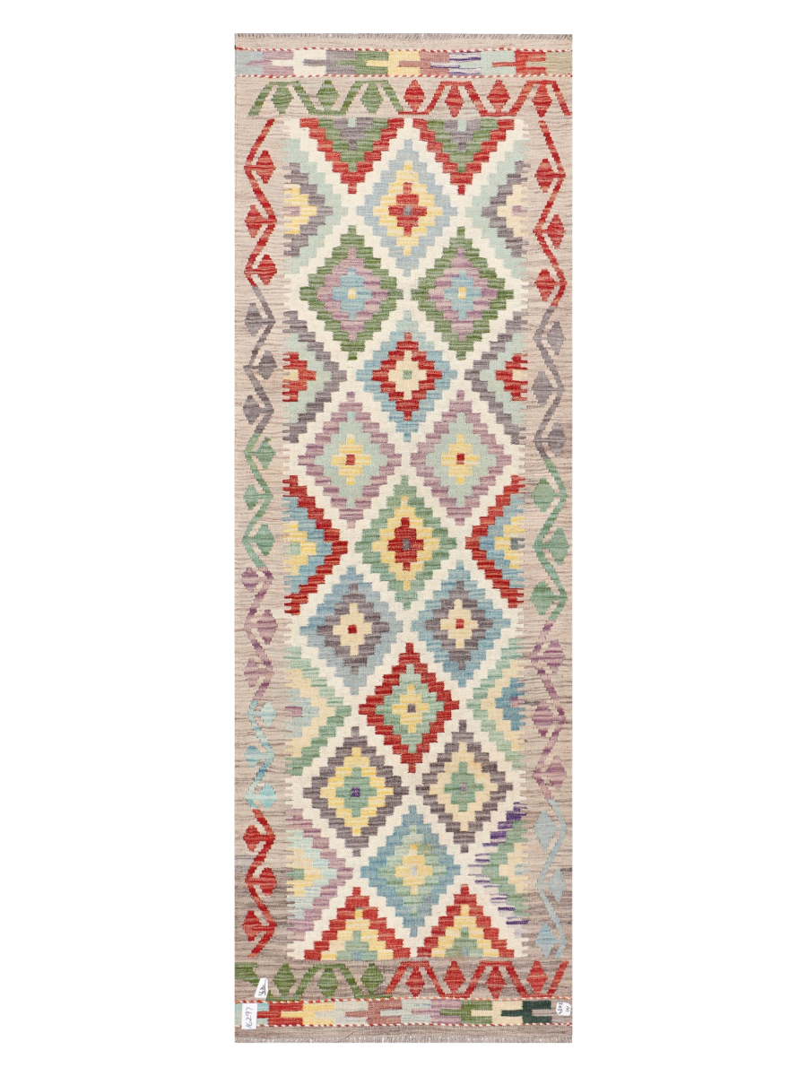 Maimana Afghanistan Kilim Runner Rug - 254 x 85 cm