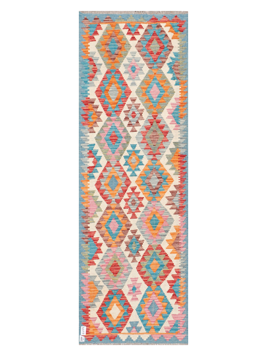 Maimana Afghanistan Kilim Runner Rug - 248 x 81 cm