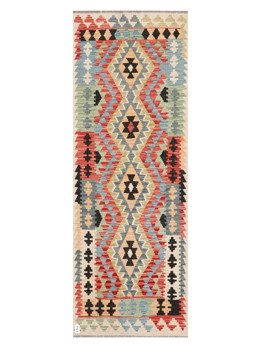 Maimana Afghanistan Kilim Runner Rug - 242 x 85 cm