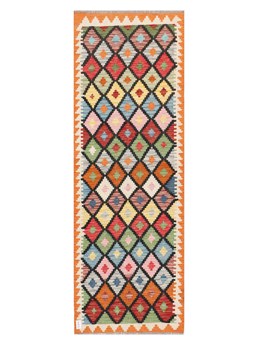 Maimana Afghanistan Kilim Runner Rug - 246 x 84 cm
