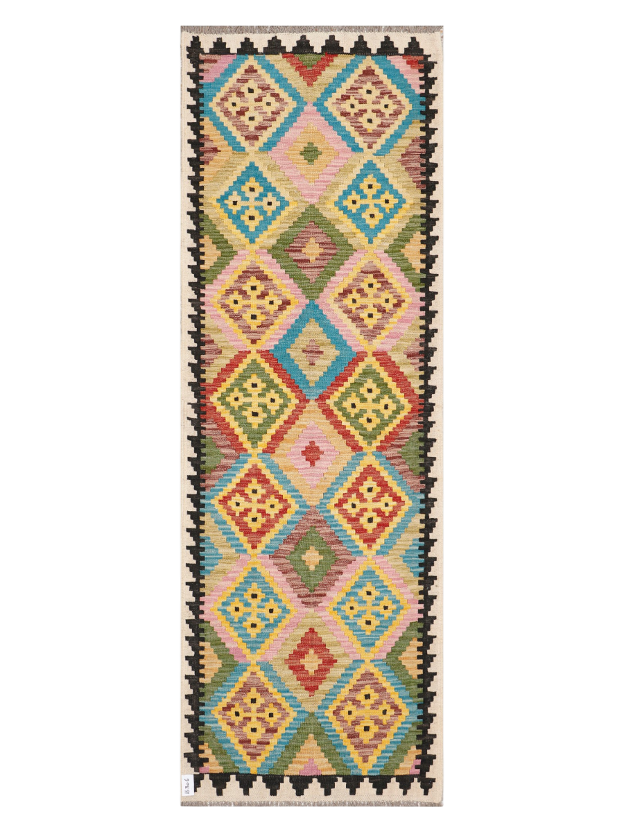 Maimana Afghanistan Kilim Runner Rug - 247 x 83 cm