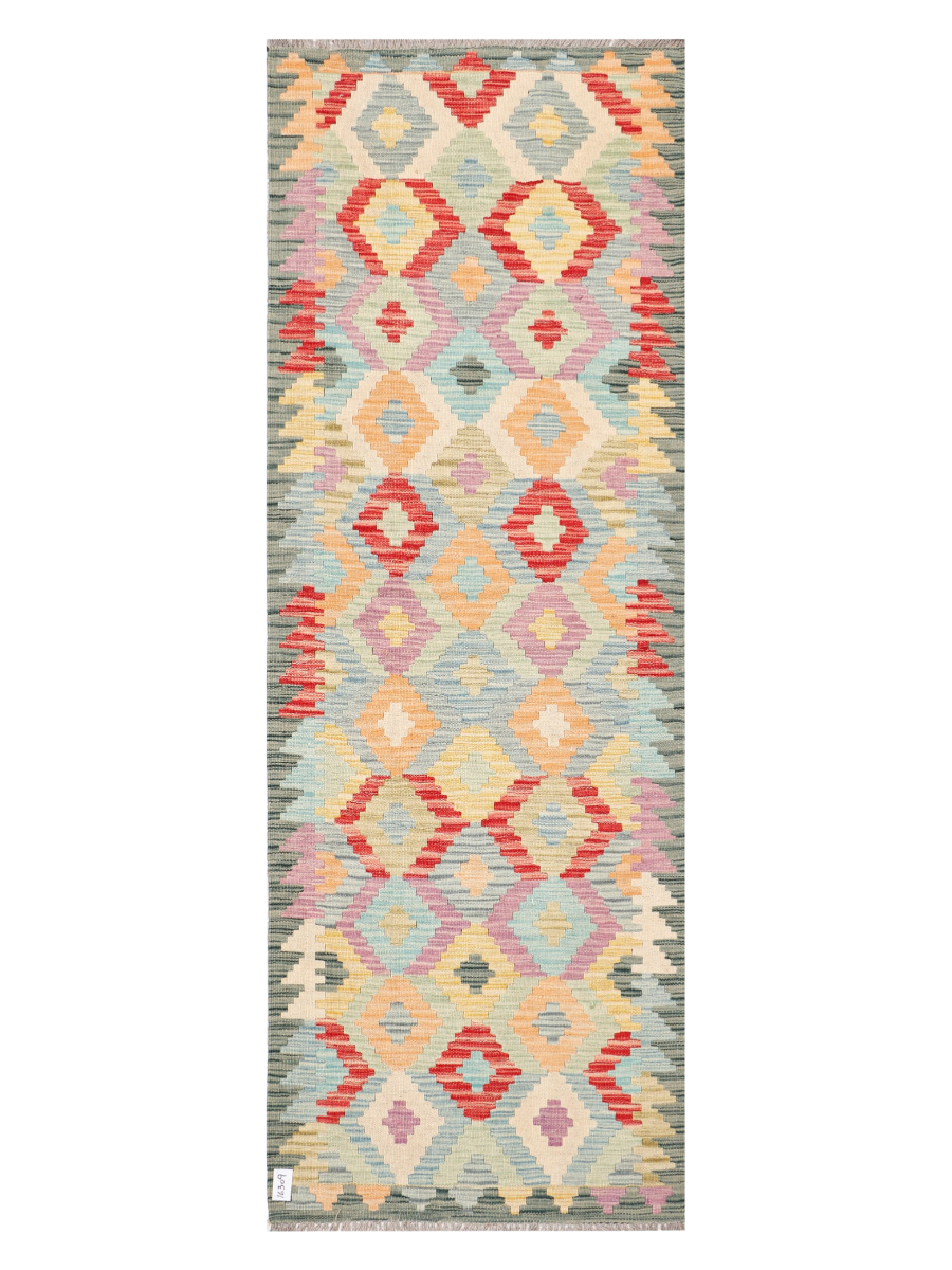 Maimana Afghanistan Kilim Runner Rug - 239 x 84 cm