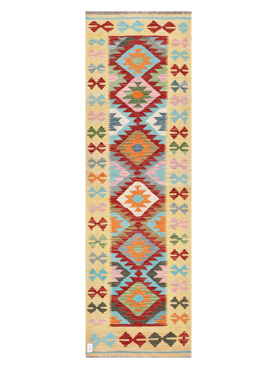 Maimana Afghanistan Kilim Runner Rug - 259 x 79 cm