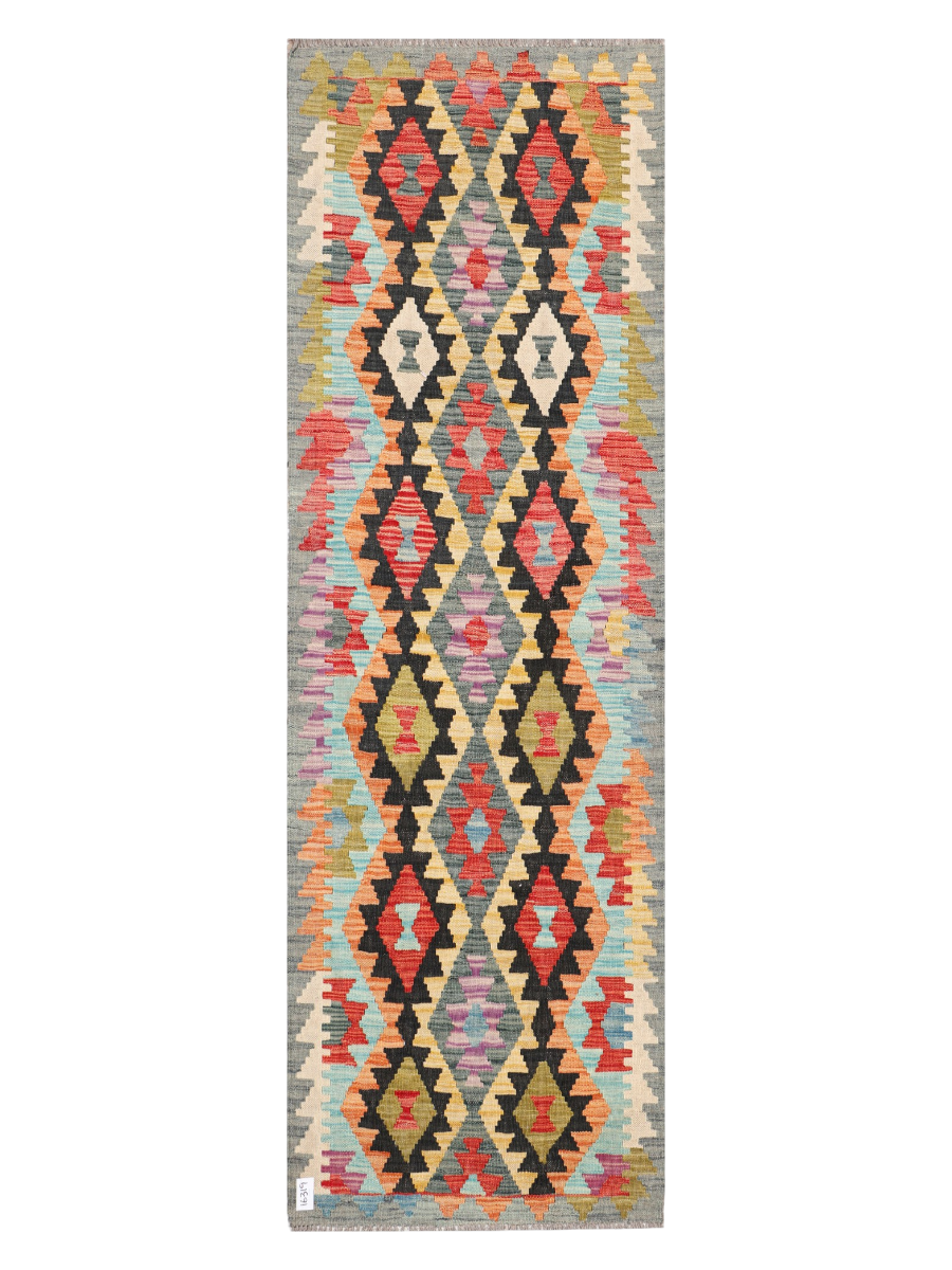 Maimana Afghanistan Kilim Runner Rug - 246 x 78 cm