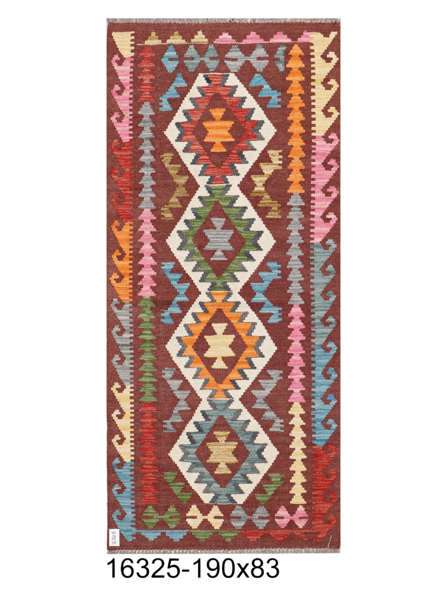 Maimana Afghanistan Kilim Runner Rug - 190 x 83 cm
