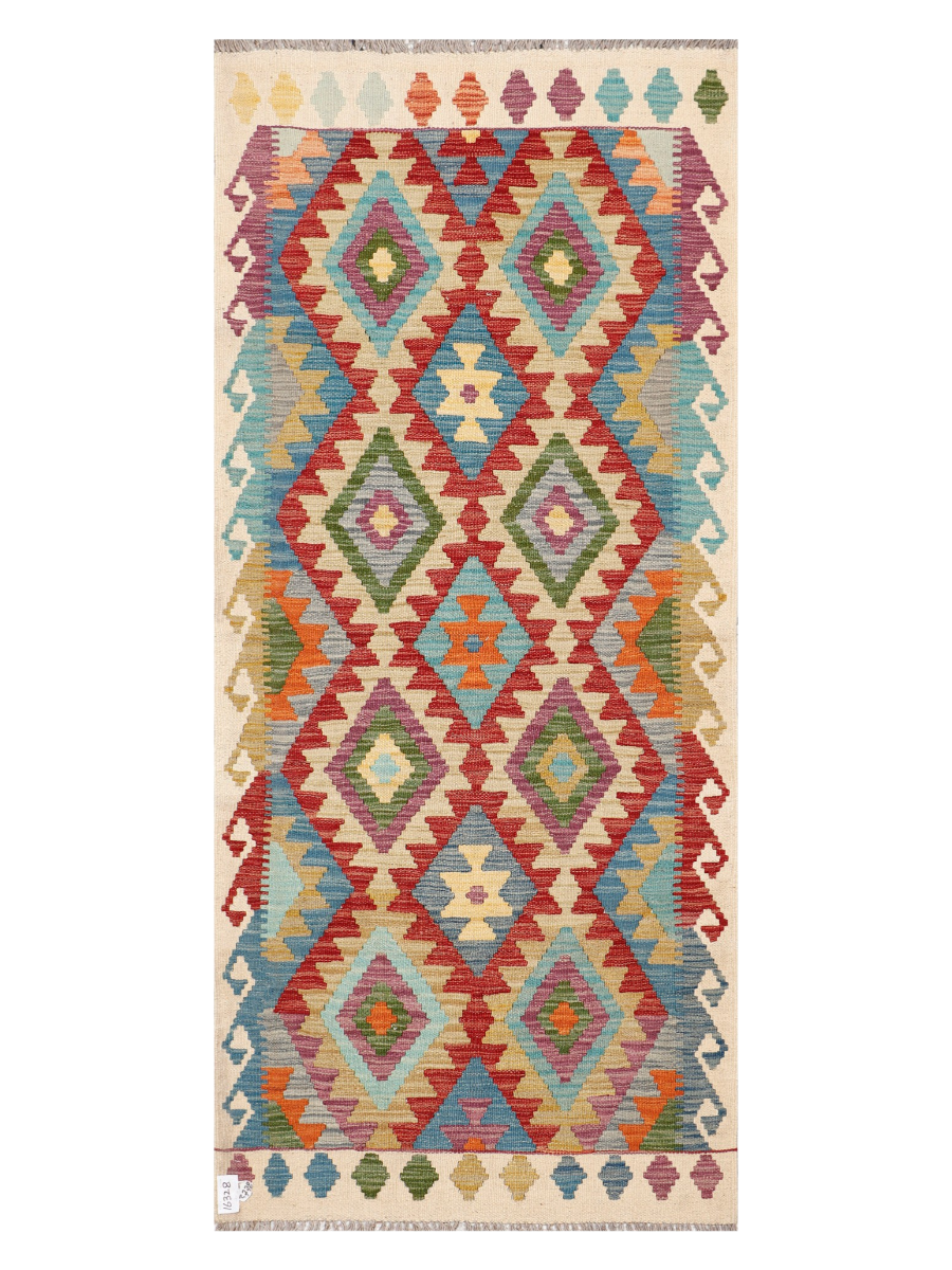 Maimana Afghanistan Kilim Runner Rug - 200 x 88 cm