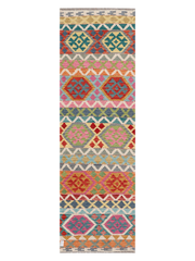 Maimana Afghanistan Kilim Runner Rug - 291 x 90 cm