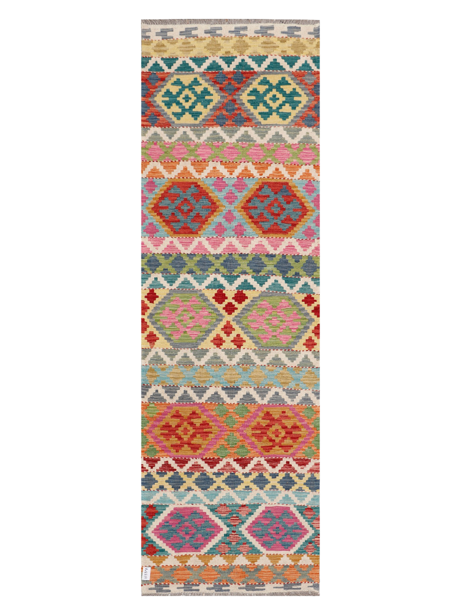 Maimana Afghanistan Kilim Runner Rug - 291 x 90 cm