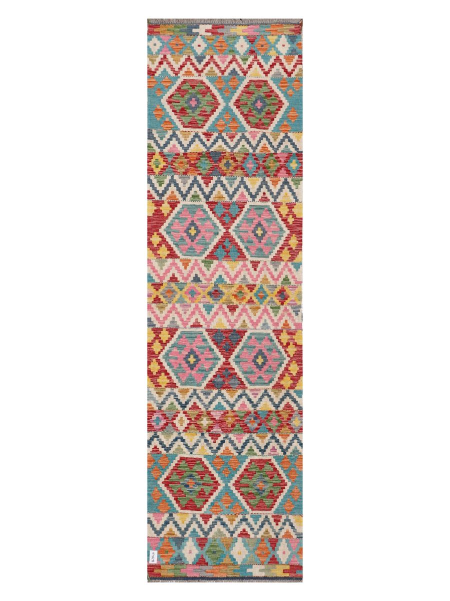 Maimana Afghanistan Kilim Runner Rug - 290 x 80 cm