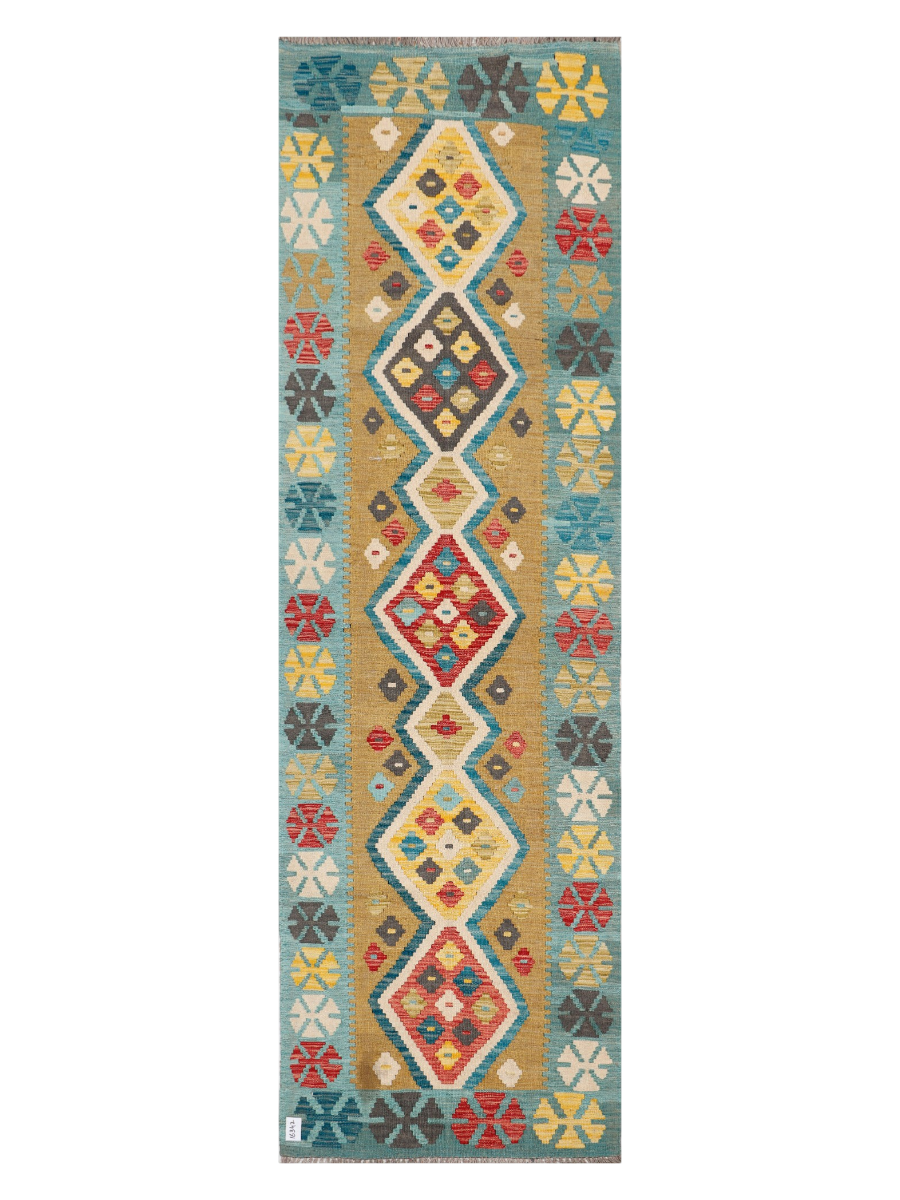 Maimana Afghanistan Kilim Runner Rug - 293 x 83 cm