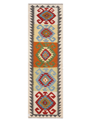 Maimana Afghanistan Kilim Runner Rug - 297 x 91 cm