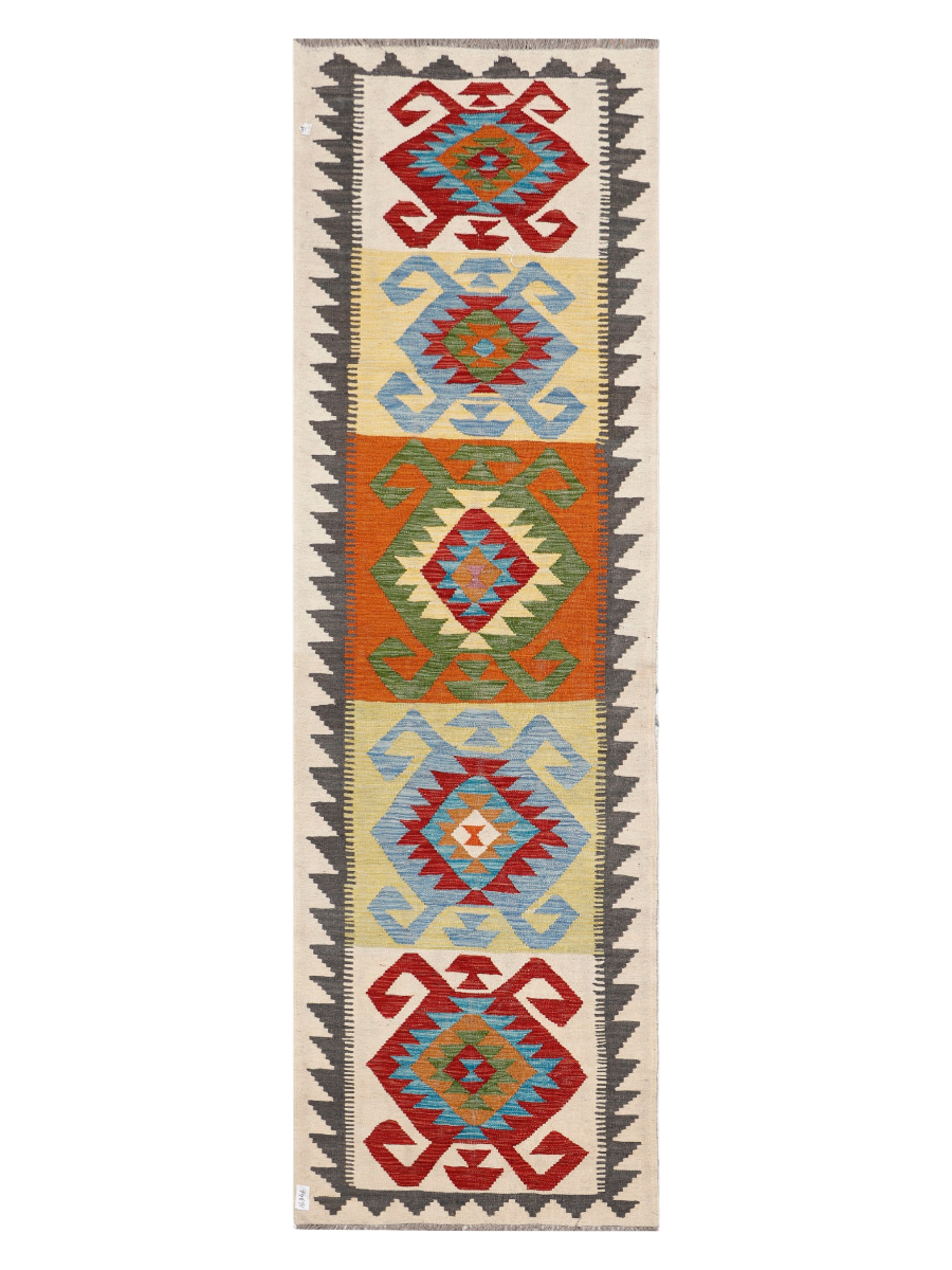 Maimana Afghanistan Kilim Runner Rug - 297 x 91 cm