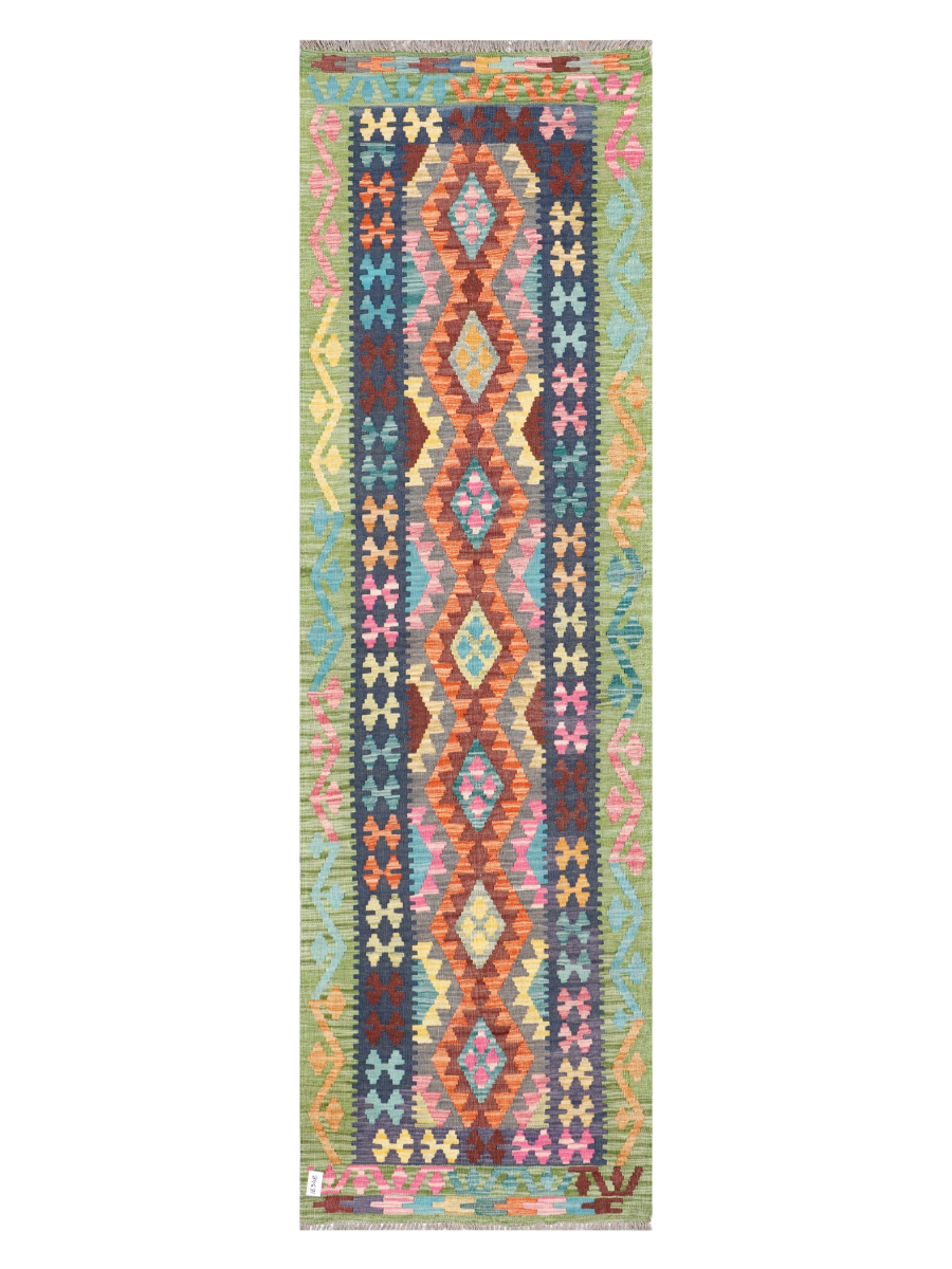 Maimana Afghanistan Kilim Runner Rug - 298 x 88 cm