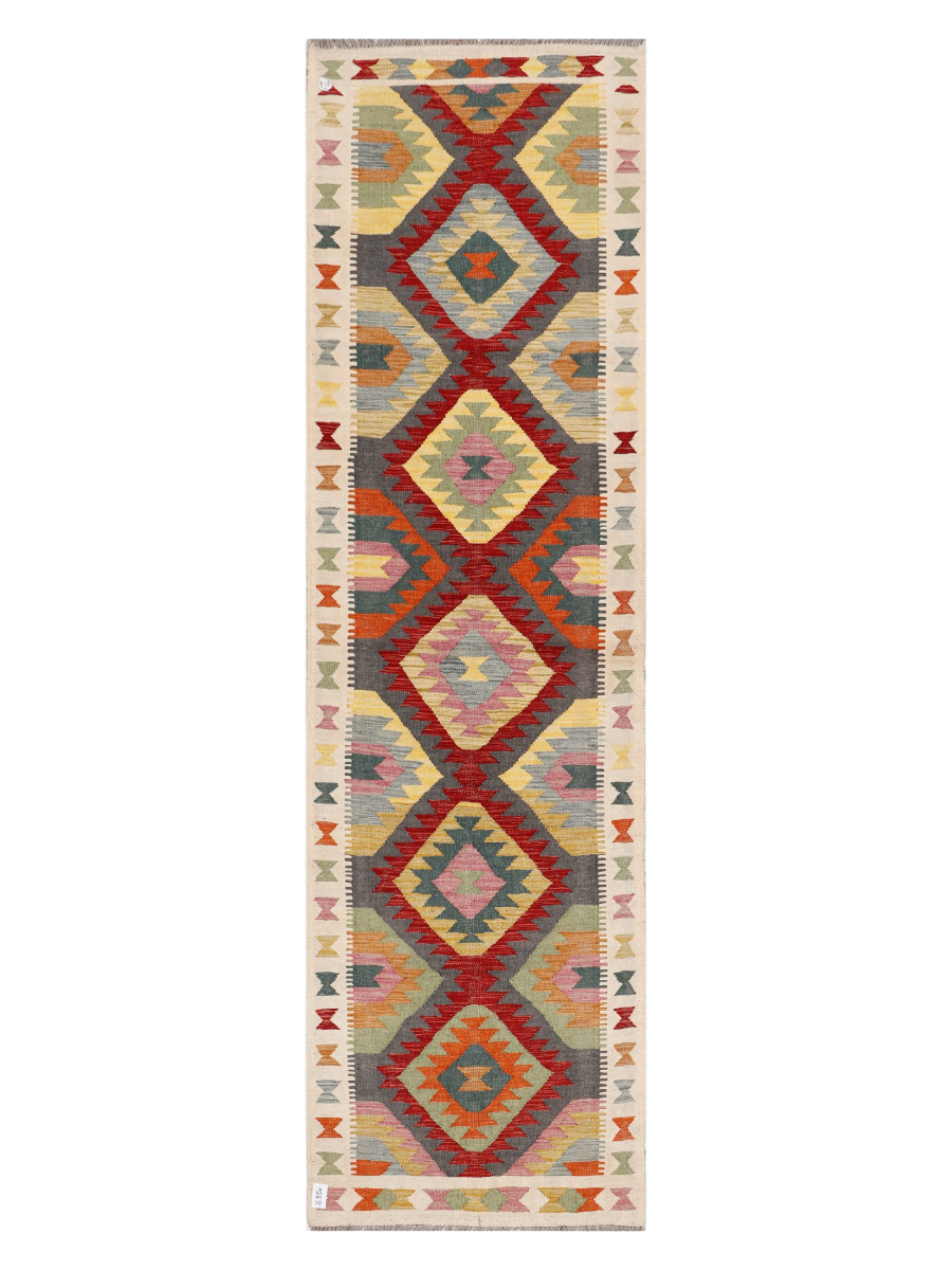 Maimana Afghanistan Kilim Runner Rug - 302 x 86 cm