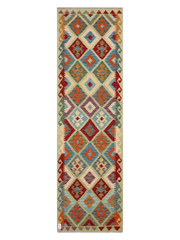 Maimana Afghanistan Kilim Runner Rug - 291 x 85 cm