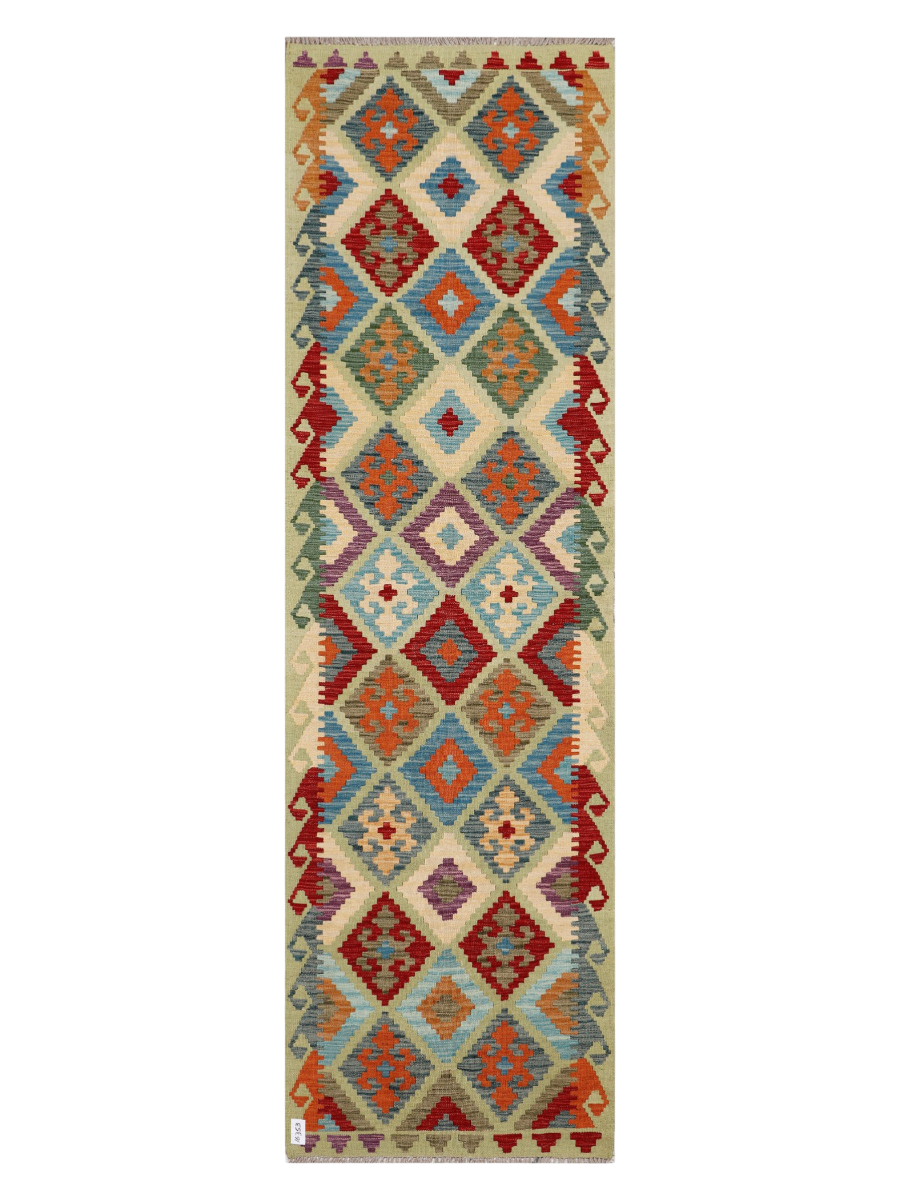 Maimana Afghanistan Kilim Runner Rug - 291 x 85 cm