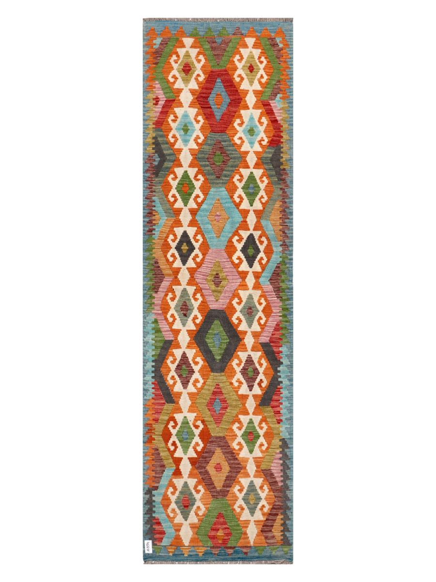 Maimana Afghanistan Kilim Runner Rug - 291 x 79 cm