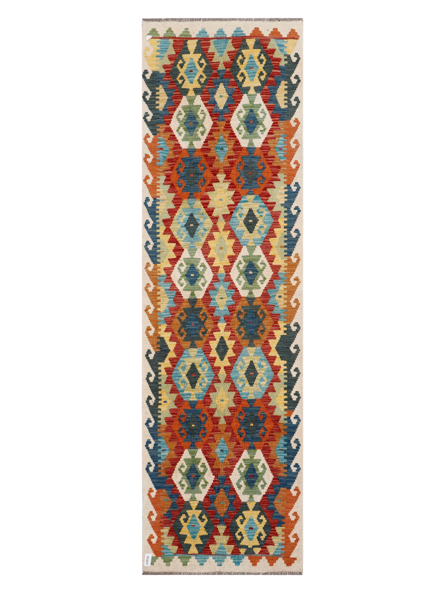 Maimana Afghanistan Kilim Runner Rug - 294 x 85 cm