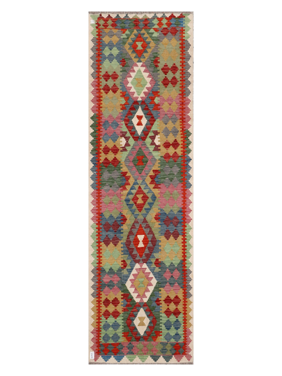 Maimana Afghanistan Kilim Runner Rug - 306 x 91 cm