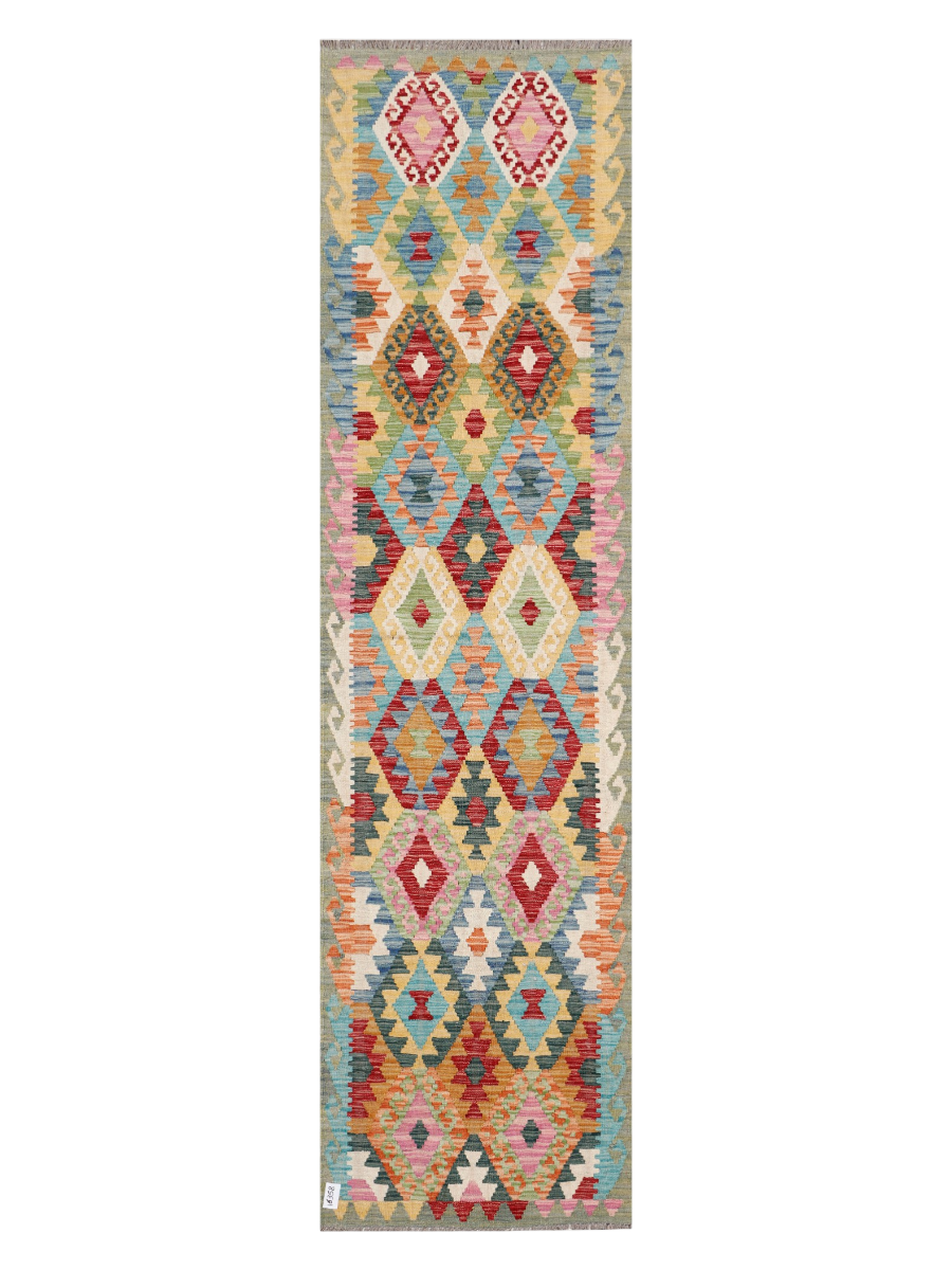 Maimana Afghanistan Kilim Runner Rug - 299 x 78 cm