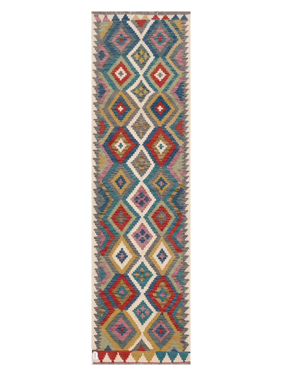 Maimana Afghanistan Kilim Runner Rug - 290 x 81 cm