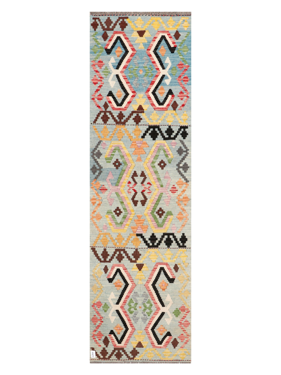 Maimana Afghanistan Kilim Runner Rug - 288 x 83 cm
