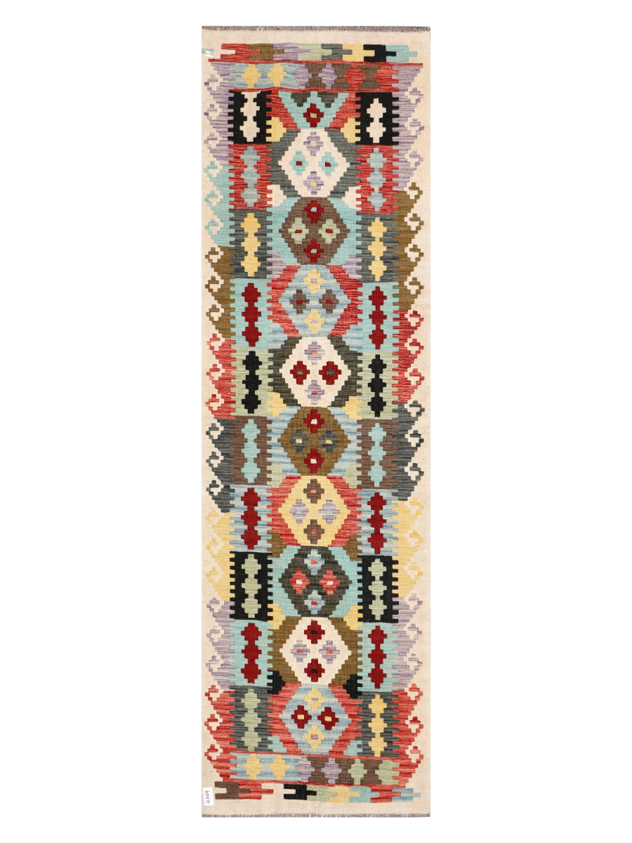 Maimana Afghanistan Kilim Runner Rug - 291 x 84 cm