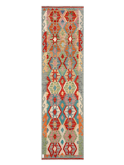 Maimana Afghanistan Kilim Runner Rug - 296 x 81 cm