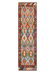 Maimana Afghanistan Kilim Runner Rug - 298 x 80 cm
