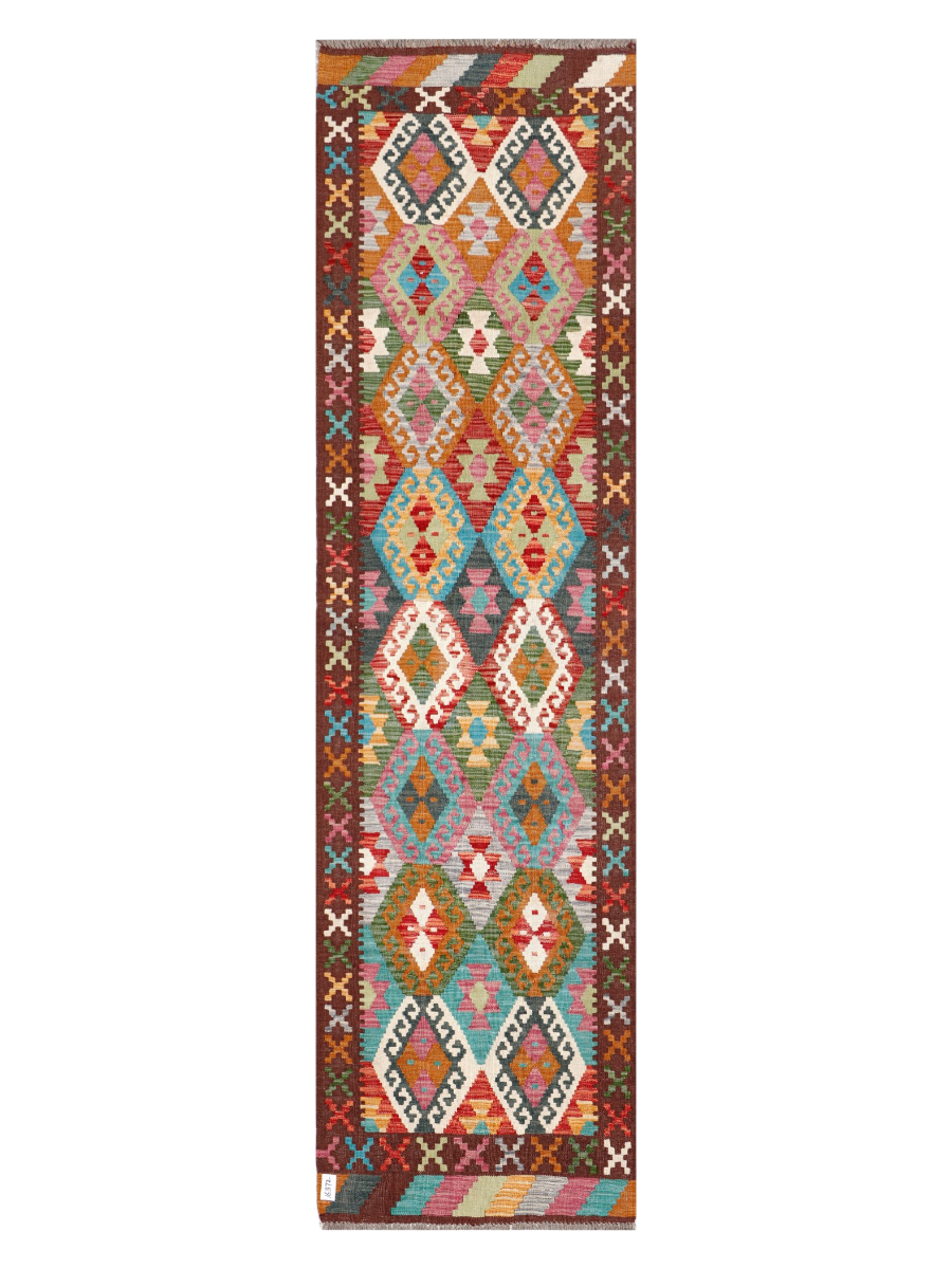 Maimana Afghanistan Kilim Runner Rug - 298 x 80 cm