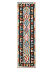 Maimana Afghanistan Kilim Runner Rug - 293 x 83 cm