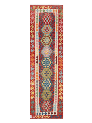 Maimana Afghanistan Kilim Runner Rug - 293 x 86 cm