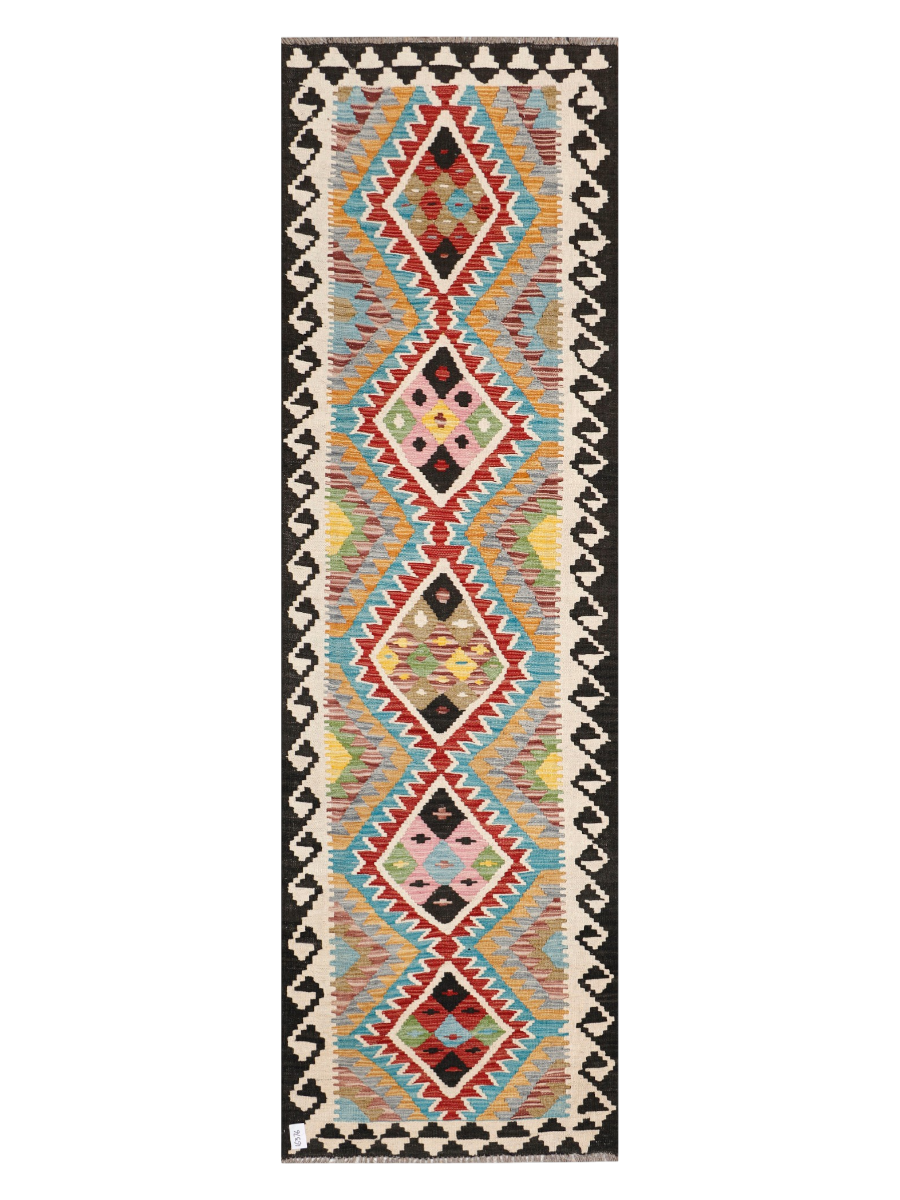 Maimana Afghanistan Kilim Runner Rug - 288 x 86 cm