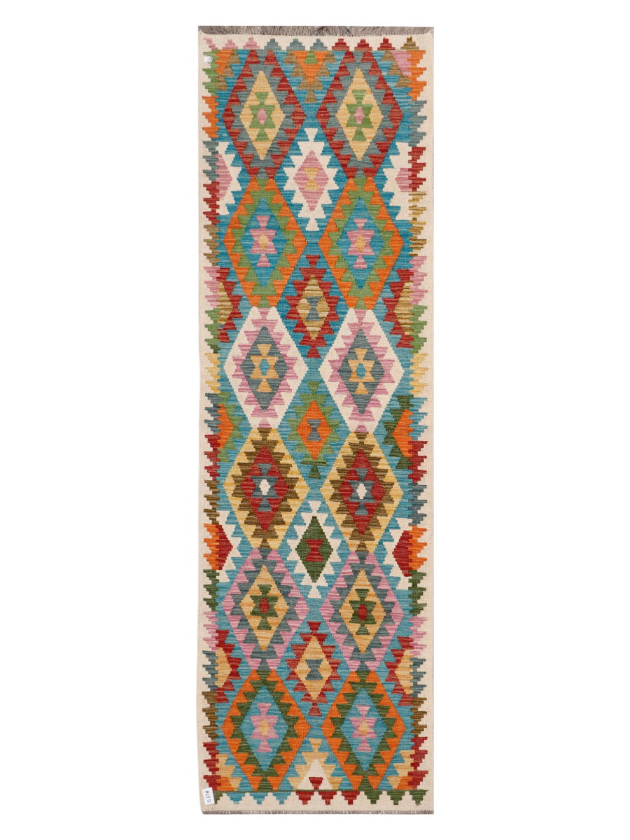 Maimana Afghanistan Kilim Runner Rug - 302 x 90 cm